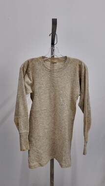 Vintage 40s 50s Faith Mills Salt & Pepper Wool Blend Long John Undershirt (Mediu